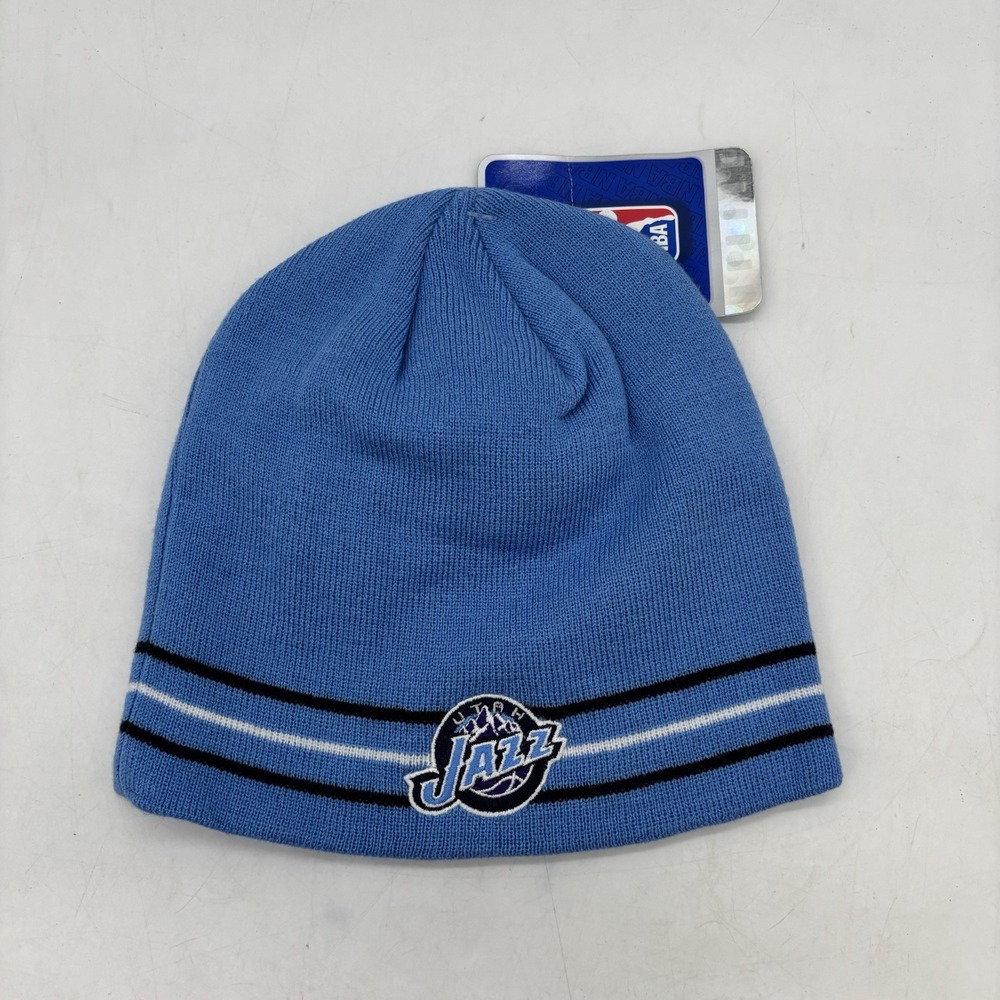 Utah Jazz Beanie Hat Winter Cap Uncuffed OSFA One Size NBA Old Logo NEW